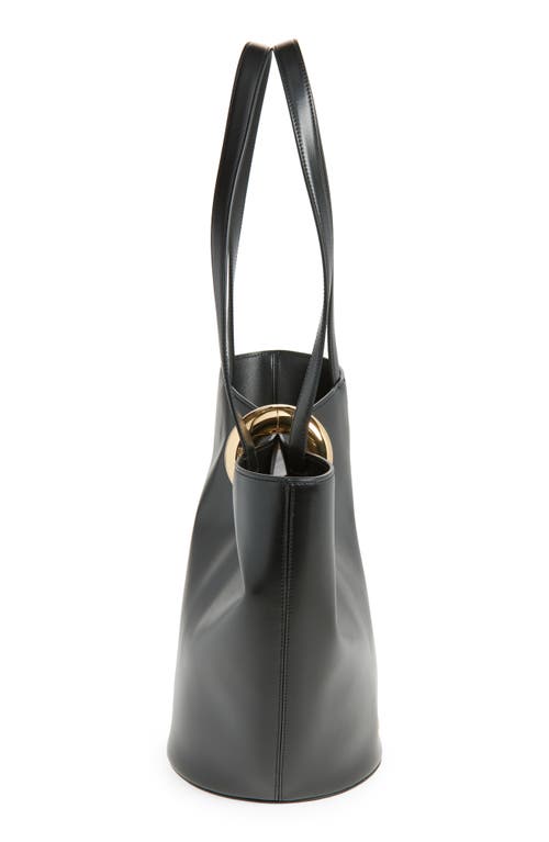 Jacquemus The Medium Bambola Asymmetric Leather Bucket Bag In Black 990