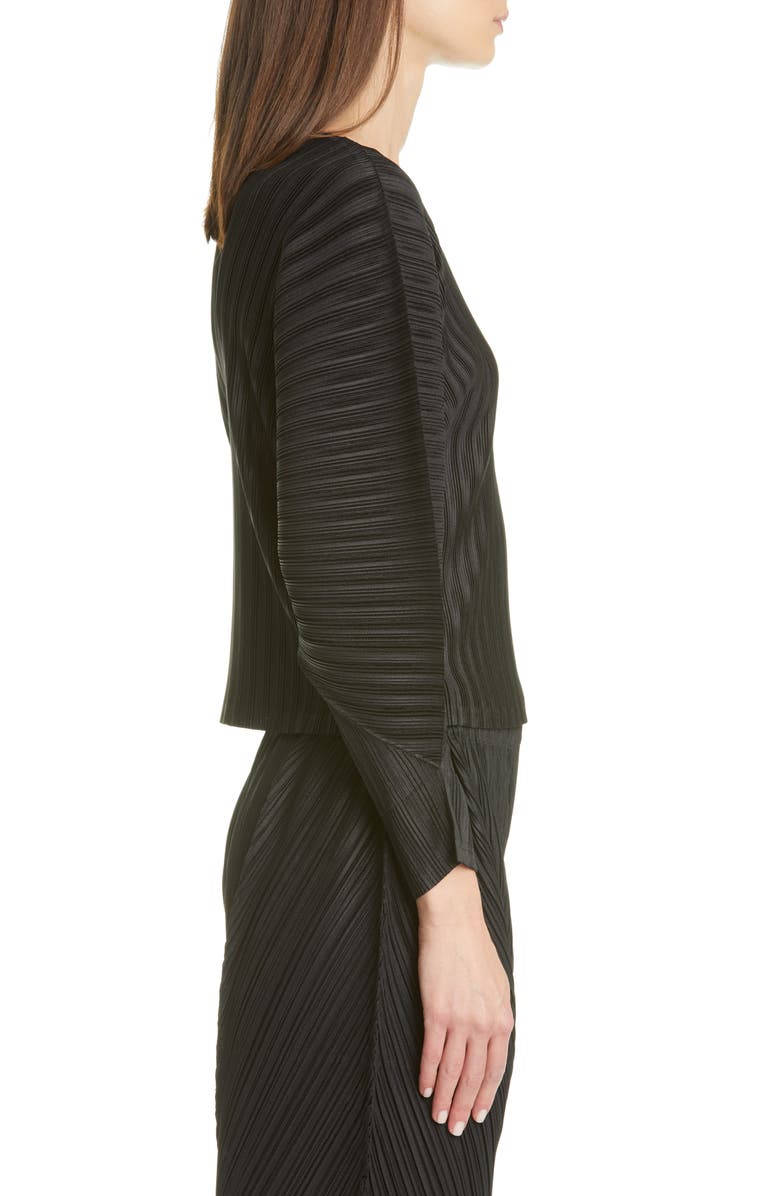 Pleats Please Issey Miyake Pleated Dolman Sleeve Top, Alternate, color, 