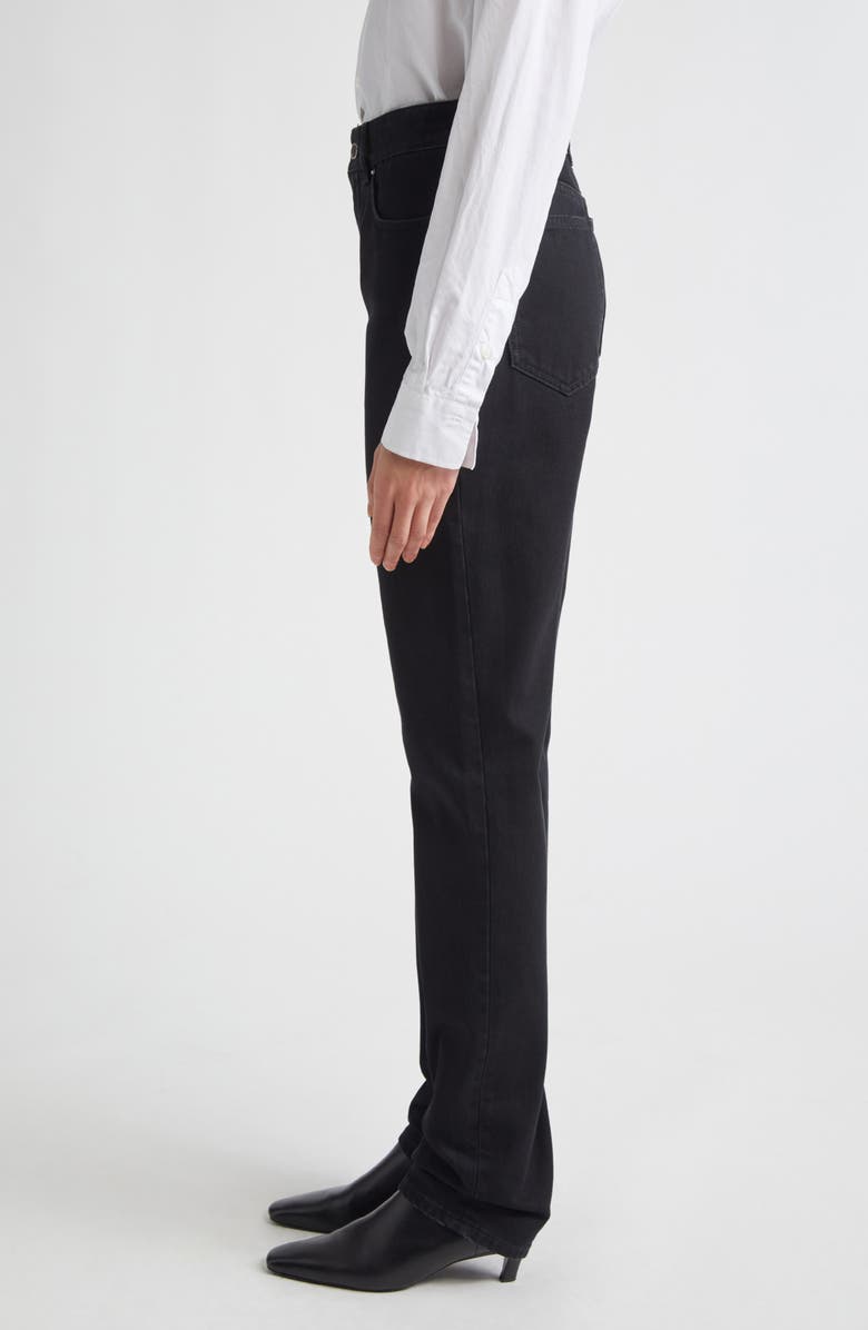 TOTEME High Waist Organic Cotton Slim Leg Jeans, Alternate, color, Black