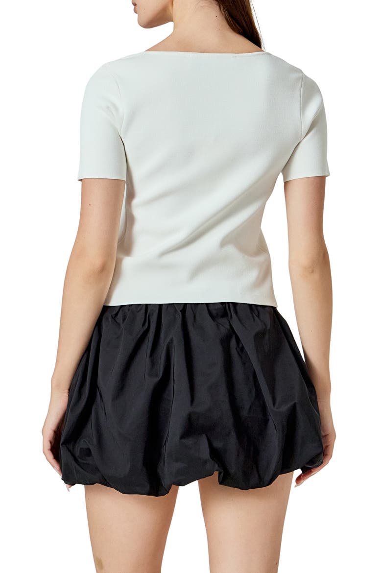 Short Sleeve Crop Cardigan, Alternate, color, CREAM