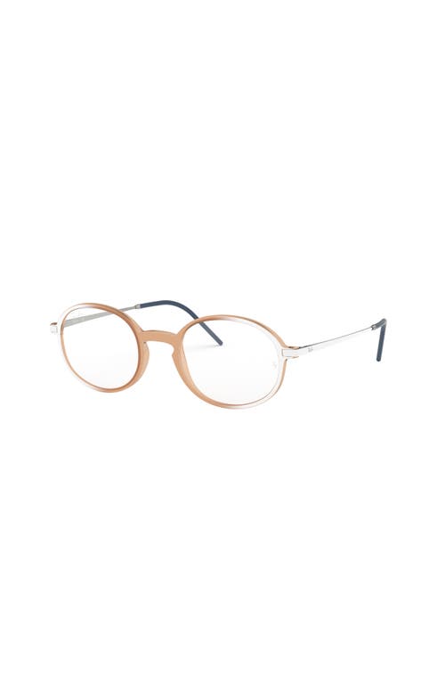Ray Ban Ray-ban 52mm Oval Optical Glasses In Brown