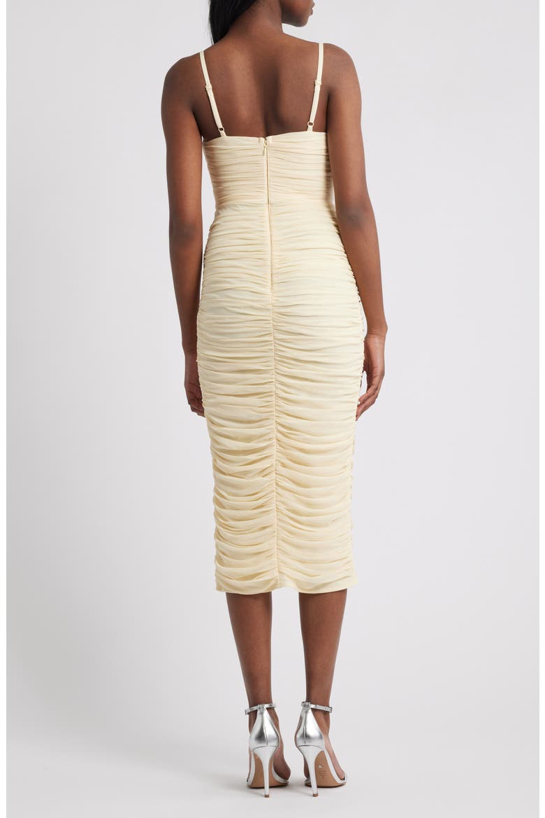 Ruffle Ruched Midi Dress, Alternate, color, YELLOW