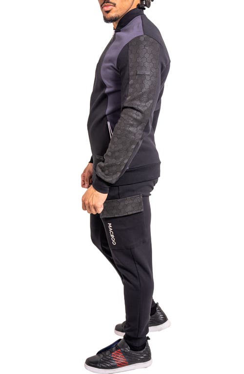 Maceoo Pocket65 Grey Cargo Joggers In Black