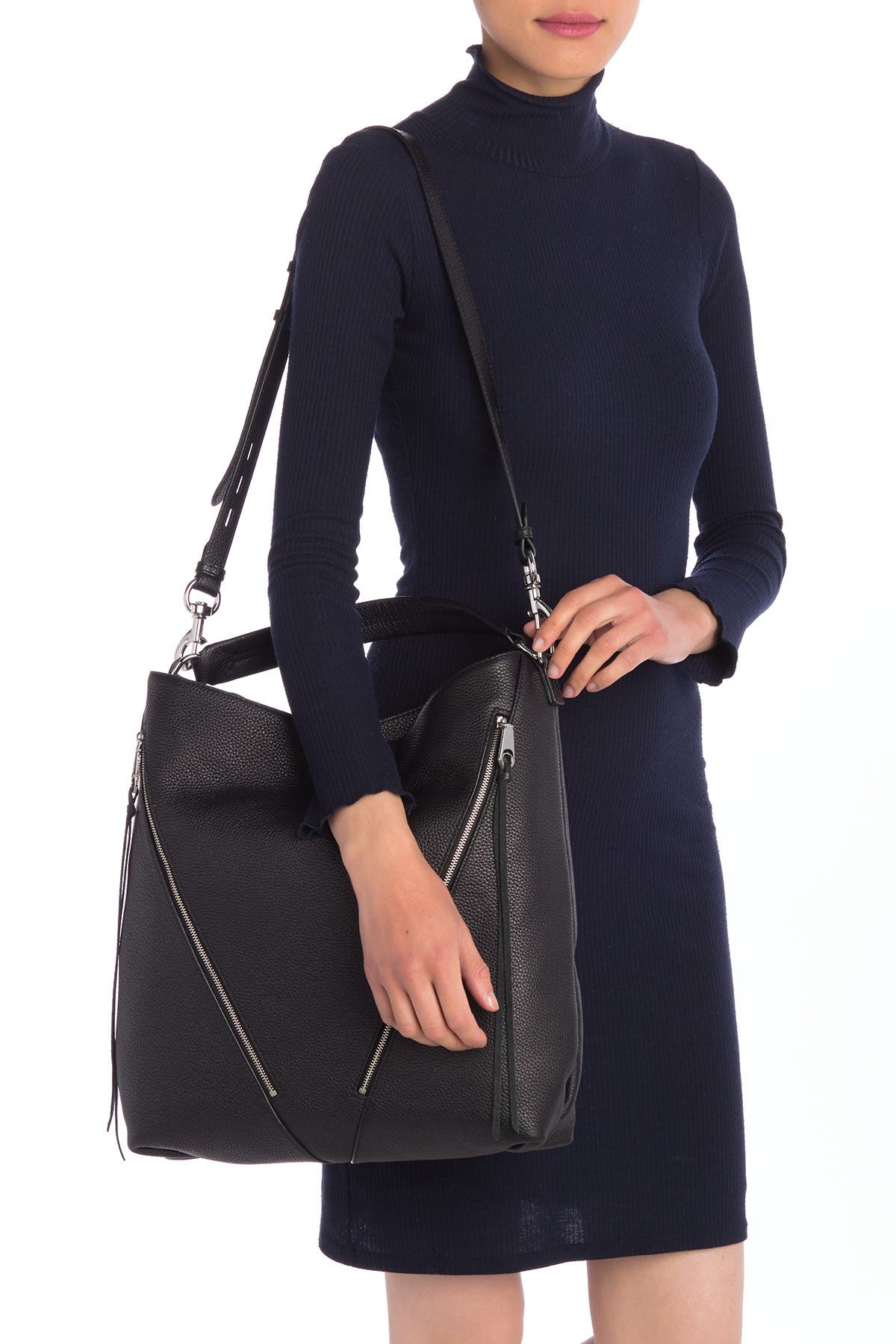 Rebecca Minkoff Moto Leather Hobo Bag, Alternate, color, 