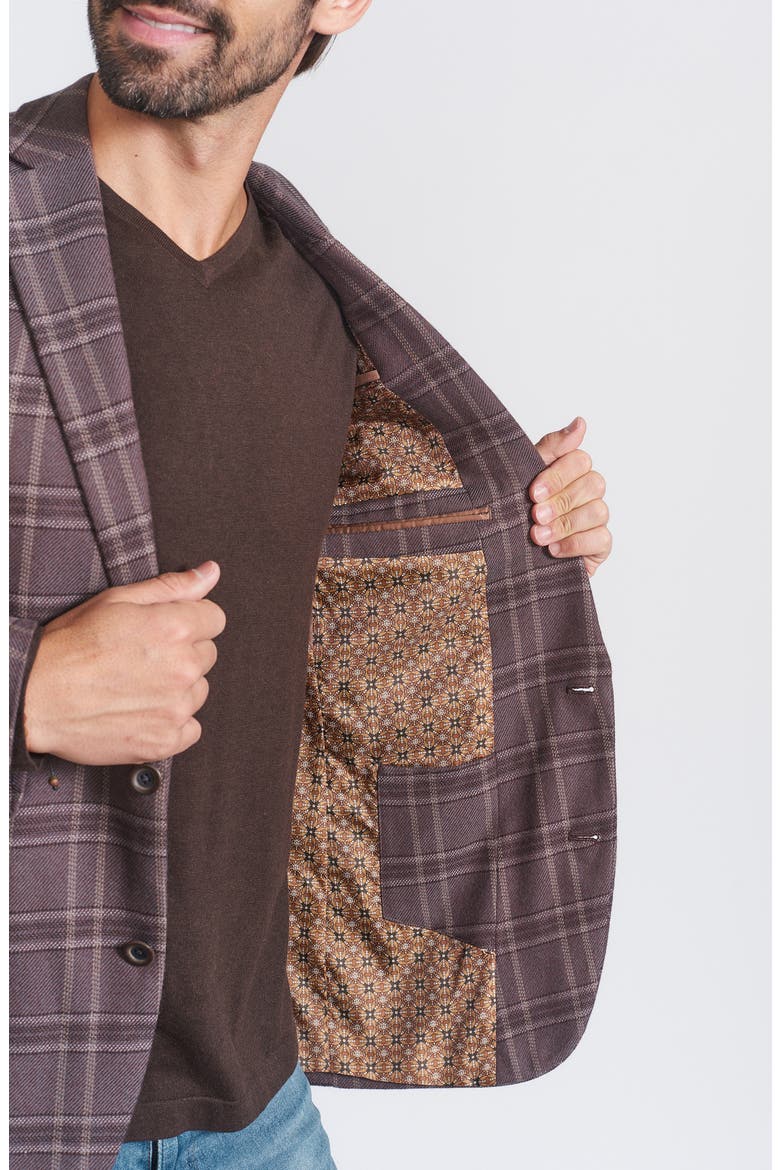 Plaid Sport Coat, Alternate, color, BROWN