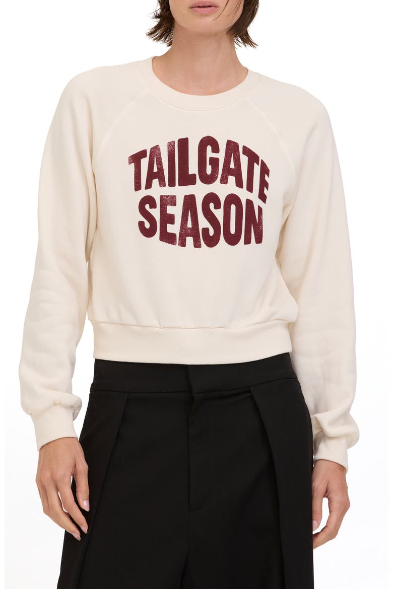 Tailgate Season Graphic Sweatshirt, Main, color, COZY CREAM