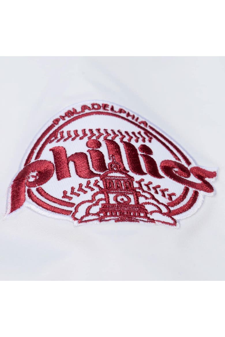 Men's Mitchell & Ness White Philadelphia Phillies Cooperstown Collection Arctic Lightweight Satin Full-Snap Jacket, Alternate, color, White
