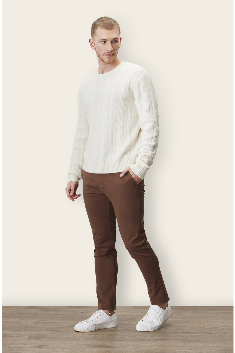 Luke Cashmere Cable Knit Sweater, Alternate, color, Cream