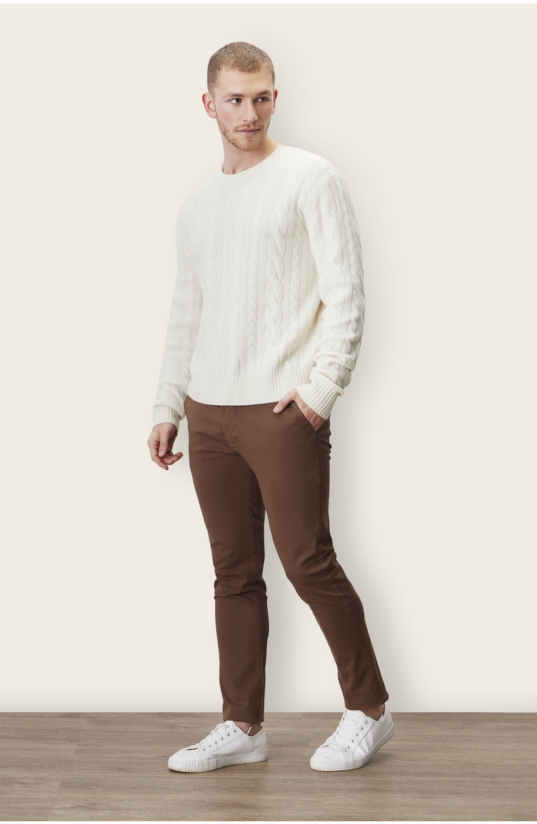 Italic Luke Cashmere Cable Knit Sweater, Alternate, color, Cream