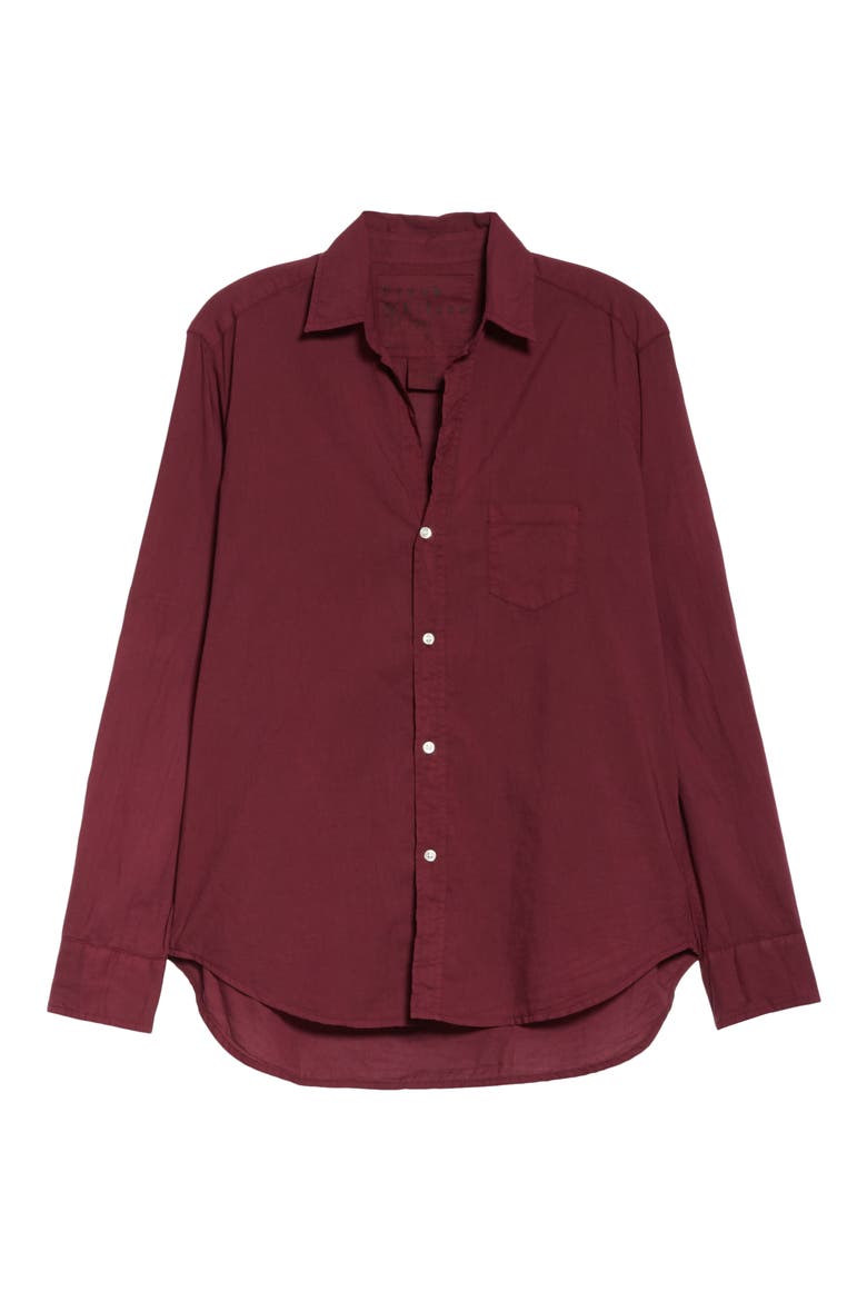 Eileen Relaxed Button-Up Shirt, Alternate, color, BERRY LIGHT POPLIN