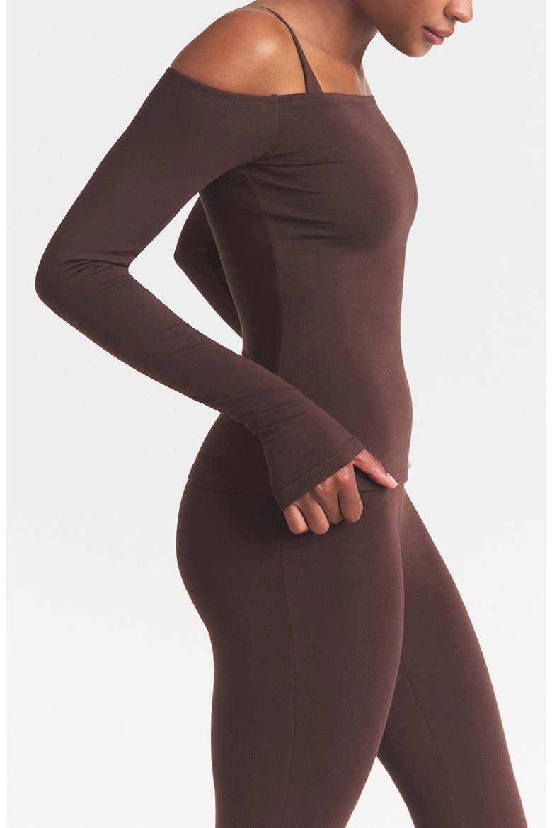 Smooth Layers Off the Shoulder Top, Alternate, color, COCOA