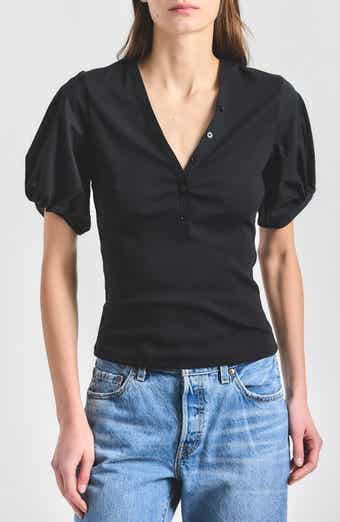 Derek Lam 10 Crosby Fallon Mixed Media Top