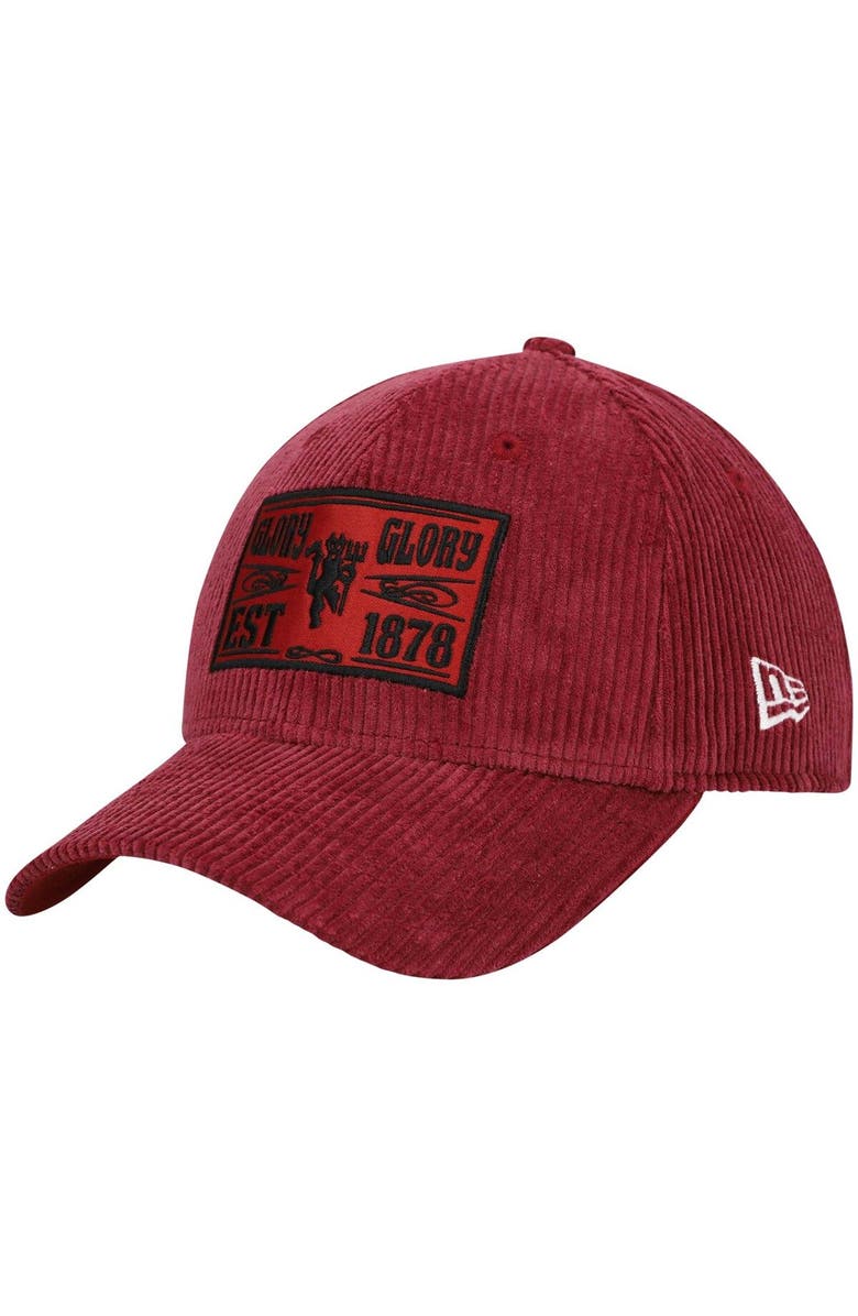 New Era Men's New Era Maroon Manchester United Cord Pack 9FORTY Adjustable Hat, Main, color, 