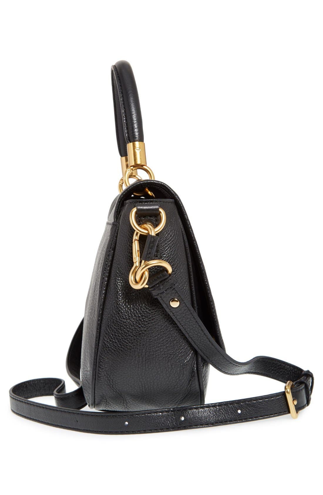 MARC BY MARC JACOBS 'Small Too Hot To Handle' Leather Tote, Alternate, color, BLACK