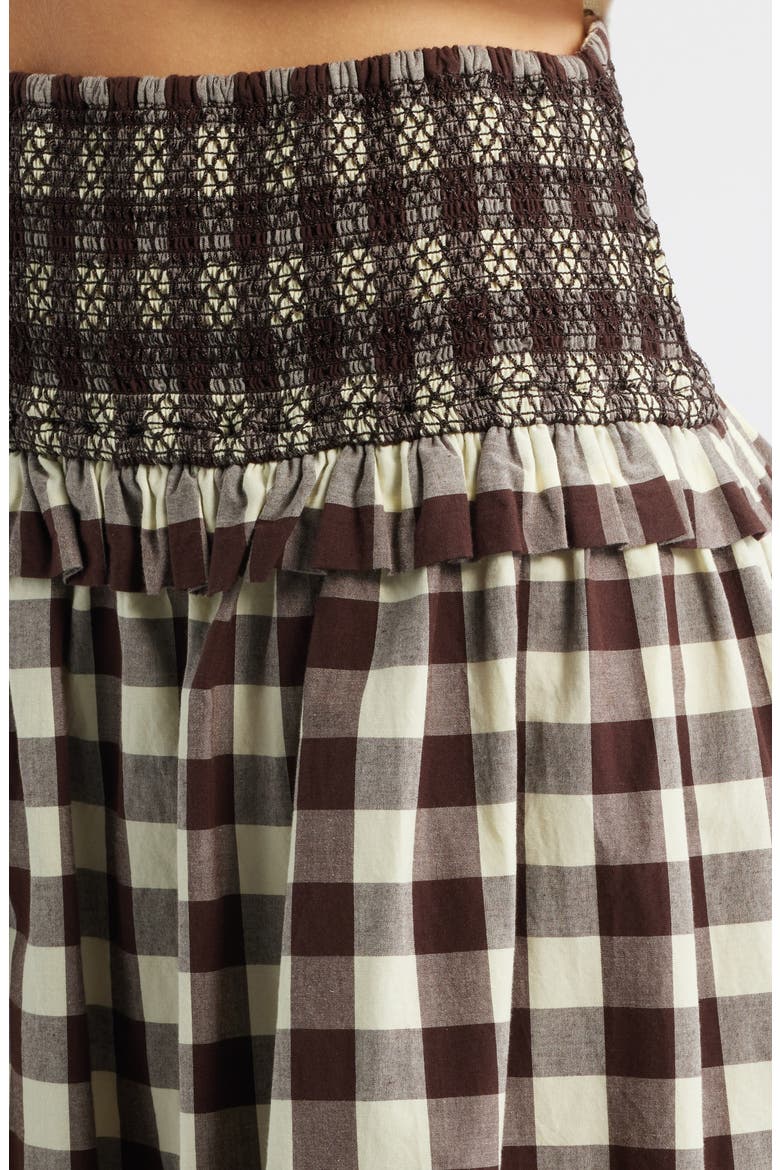 Ava Ruffle Trim Midi Skirt, Alternate, color, BUTTER