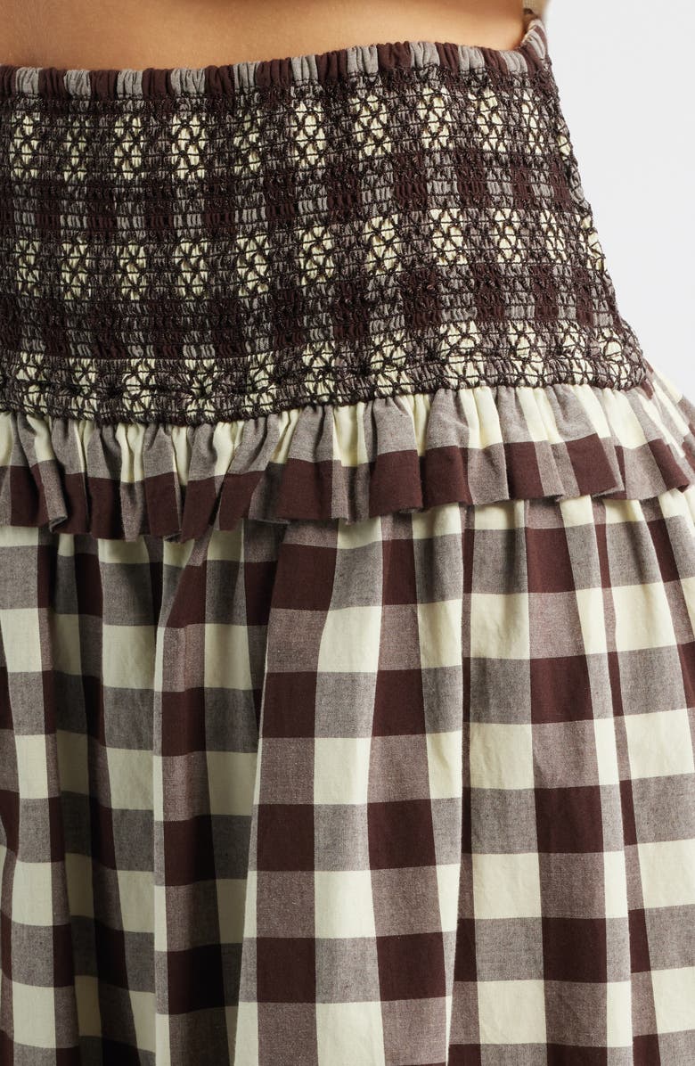 Damson Madder Ava Ruffle Trim Midi Skirt, Alternate, color, Butter