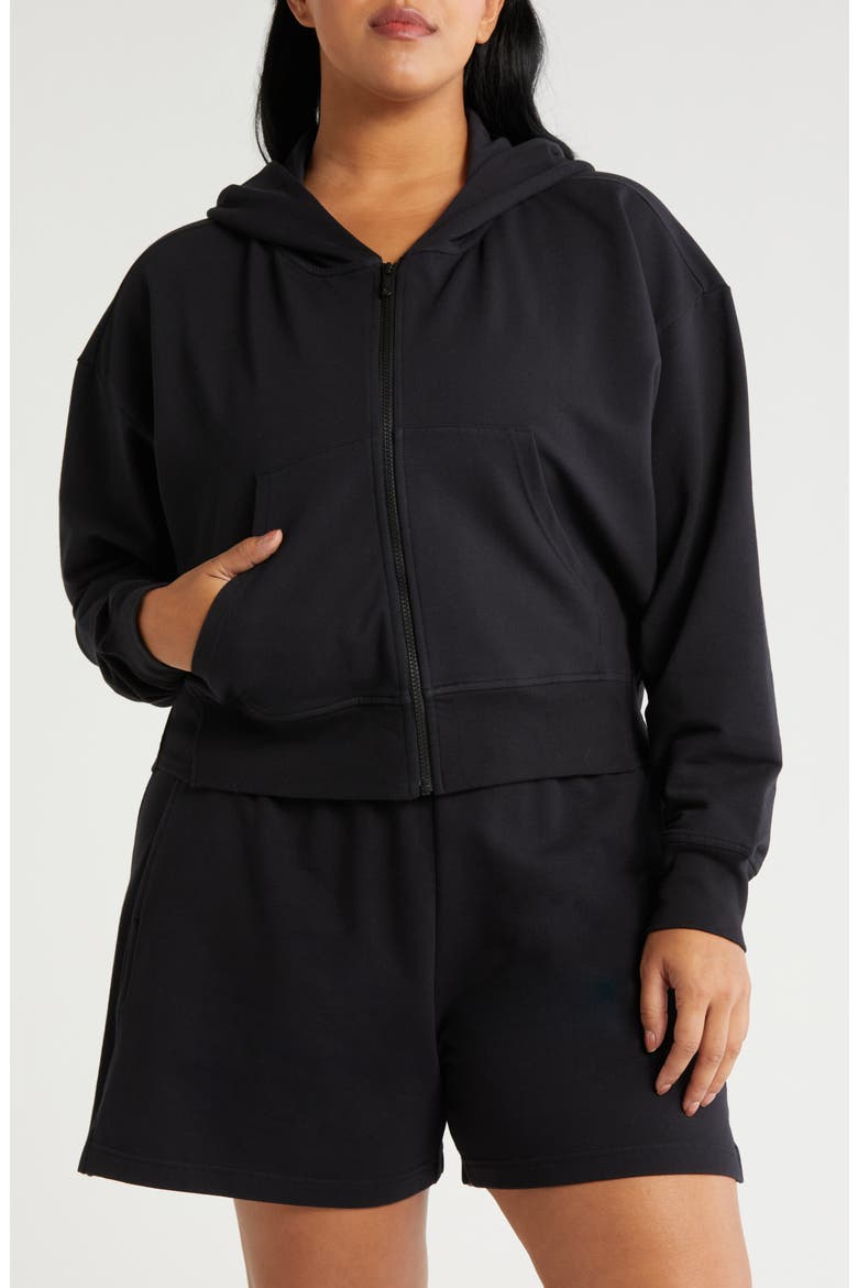Swoop Full Zip Hoodie, Alternate, color, BLACK