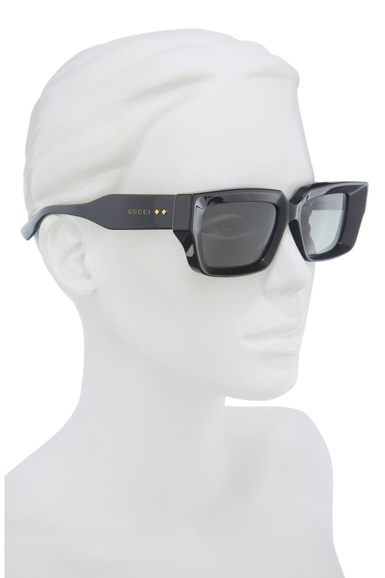 54mm Rectangular Sunglasses, Alternate, color, BLACK BLACK GREY