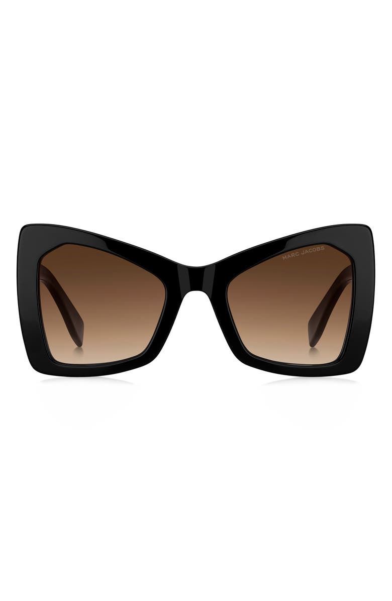 Marc Jacobs 52mm Gradient Butterfly Sunglasses, Main, color, Black/ Brown Sf