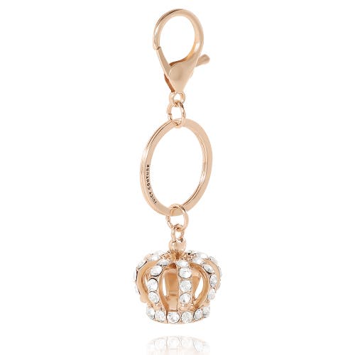 Juicy Couture Crystal Crown Keychain In Gold