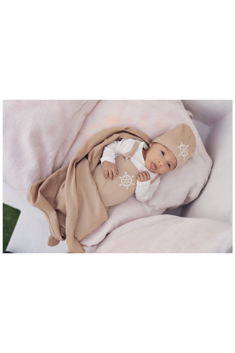 Sailor Long Sleeve Overall Footie, Alternate, color, SAND