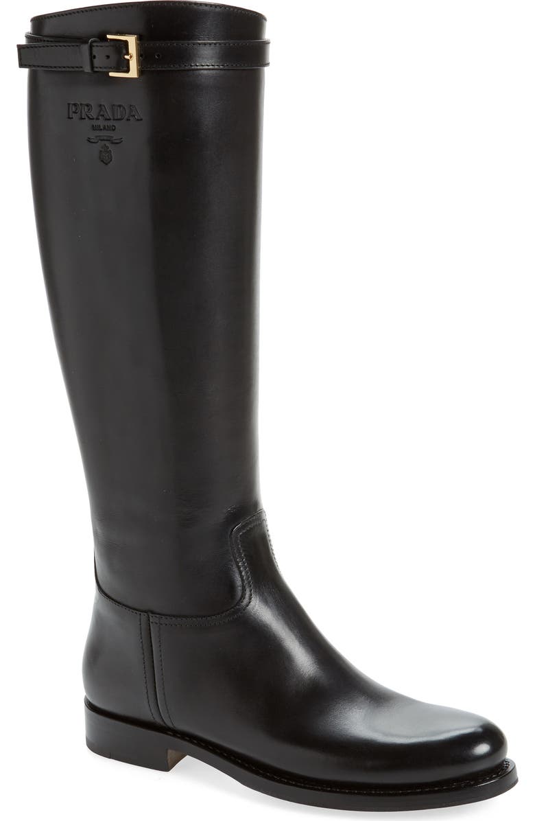 Prada Knee High Riding Boot, Main, color,