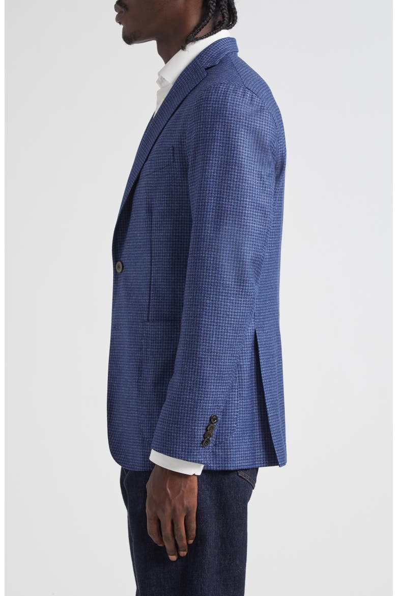 K-Jacket Blue Houndstooth Check Wool & Silk Blend Sport Coat, Alternate, color, BLUE