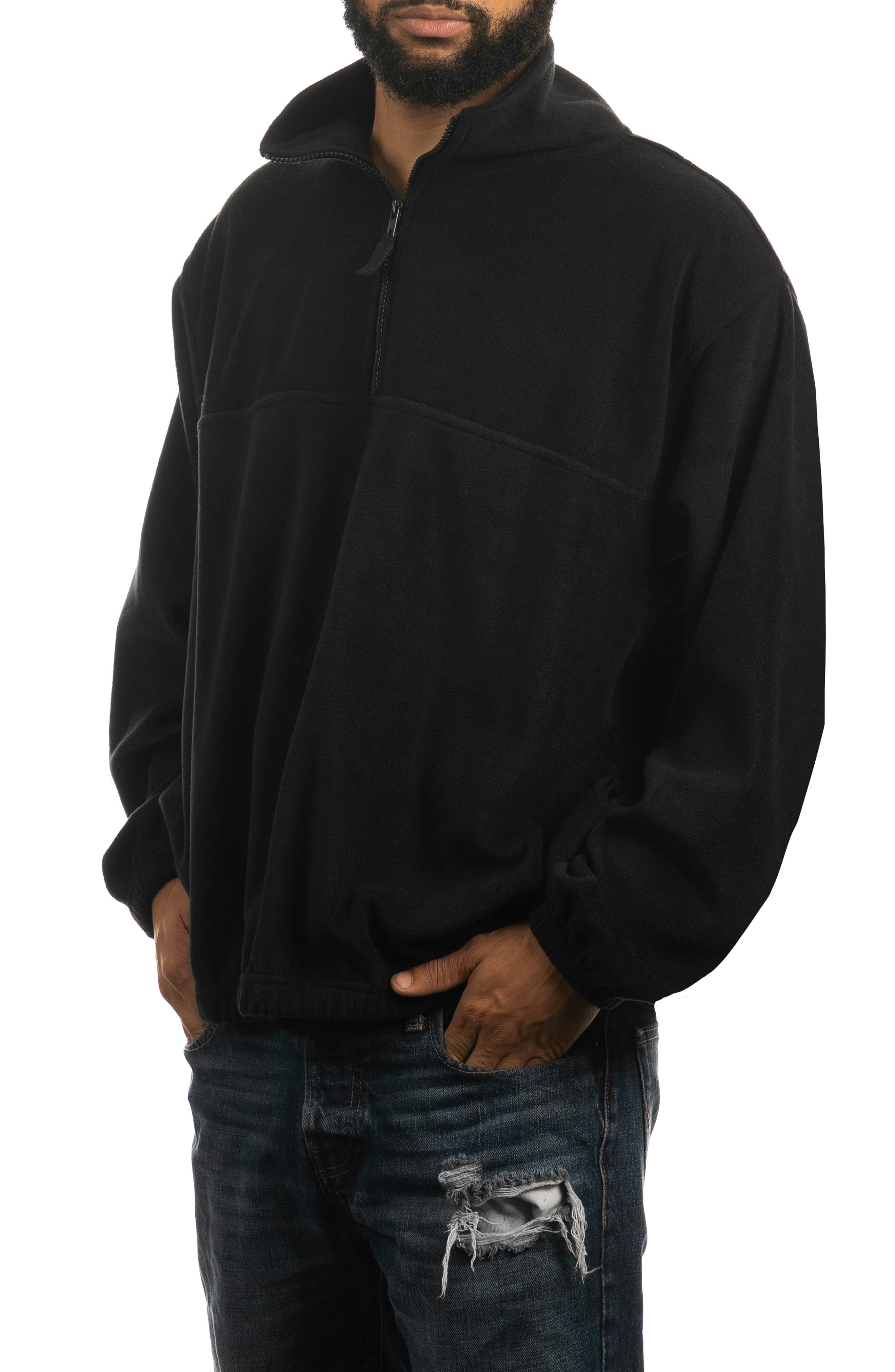 BURNSIDE Polar Fleece Quarter Zip Sweatshirt