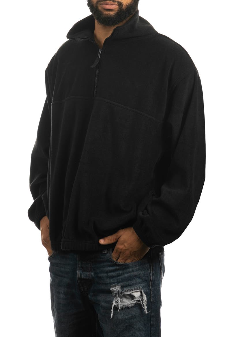 Polar Fleece Quarter Zip Sweatshirt, Main, color, BLACK