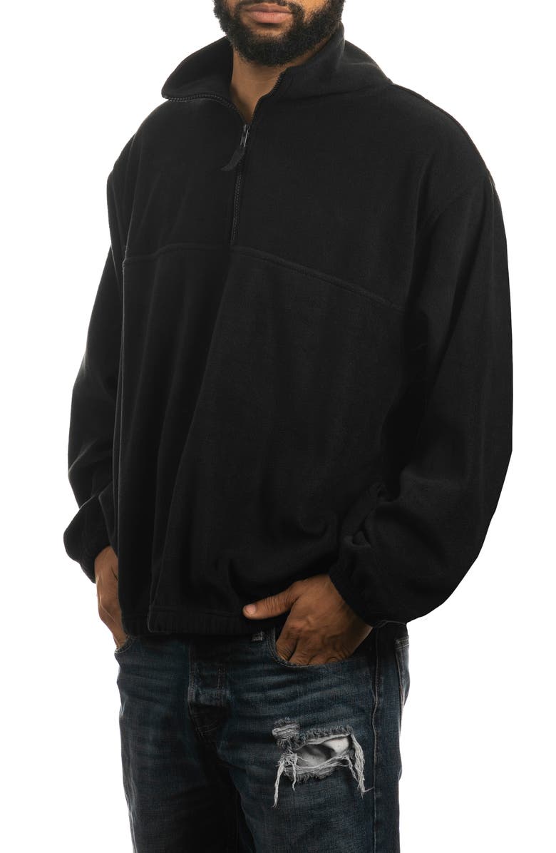 BURNSIDE Polar Fleece Quarter Zip Sweatshirt, Main, color, Black