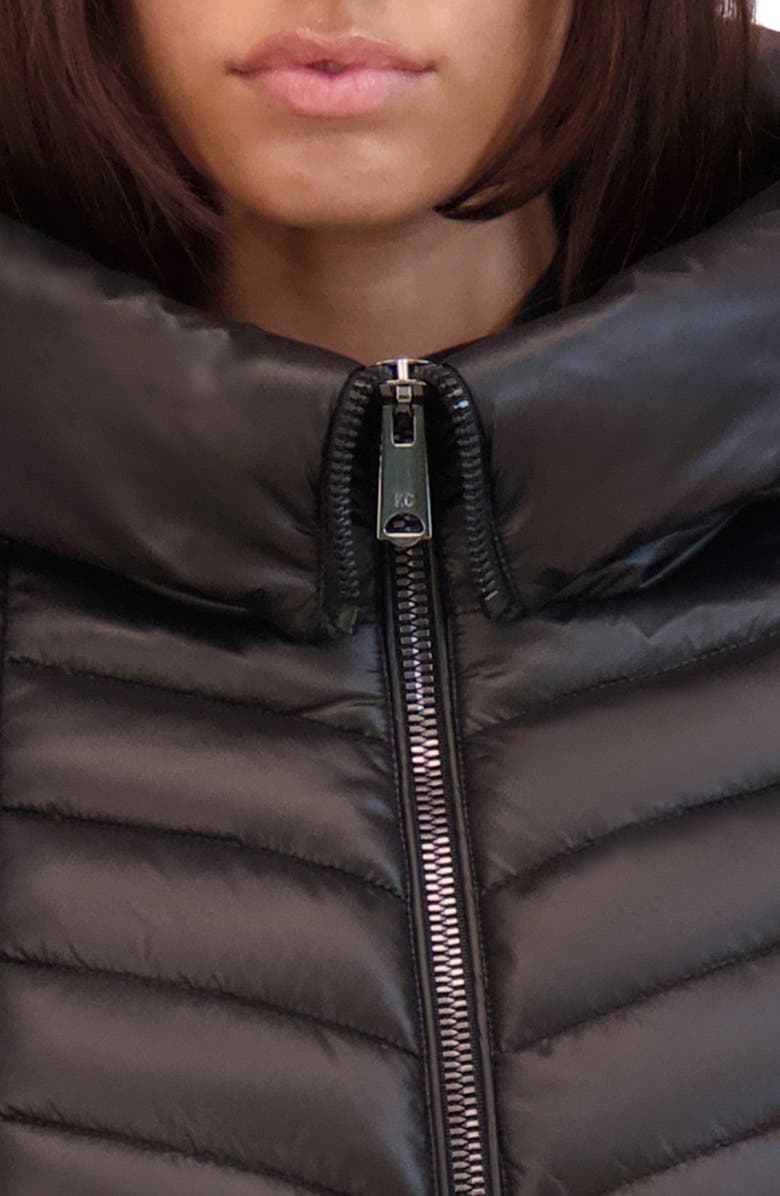 Kenneth Cole New York Soft Cire Funnel Neck Puffer Coat, Alternate, color, 