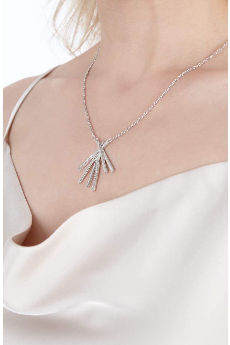 Fan Key Pendant, Alternate, color, Sterling Silver