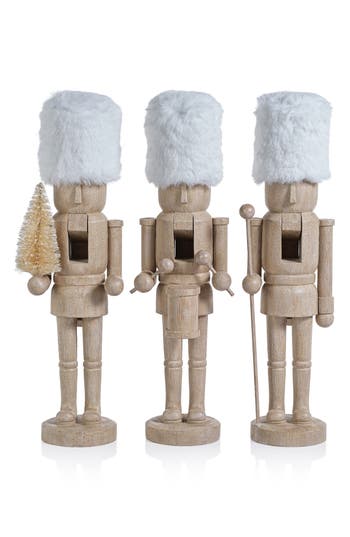 Zodax Ortwin Set Of 3 Nutcracker Figurines In Brown