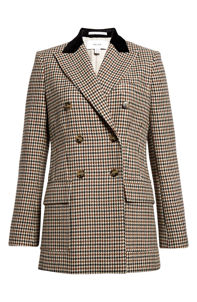 Reiss Cici Houndstooth Check Wool Jacket, Alternate, color,