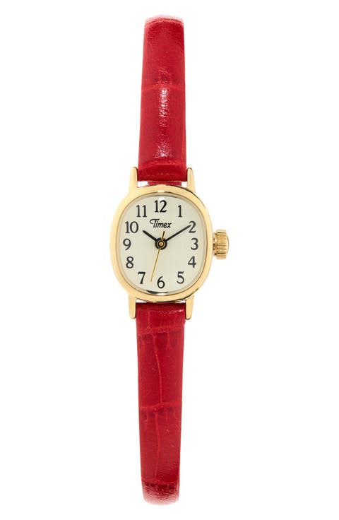 Cavatina® Mini Leather Strap Watch, 17mm