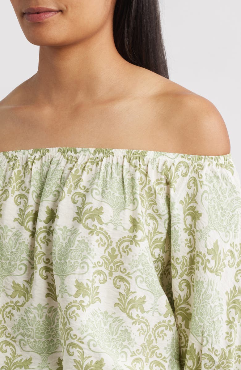 MELLODAY Convertible Off-the-Shoulder Bubble Top, Alternate, color, Sage White