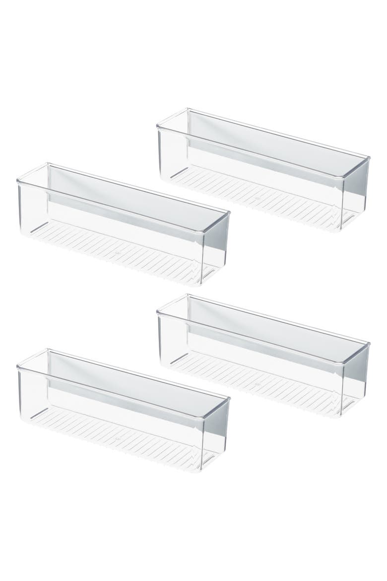 Magnetic Organizer Bins for Laundry Room - Set of 4 - Clear, Main, color, Clear