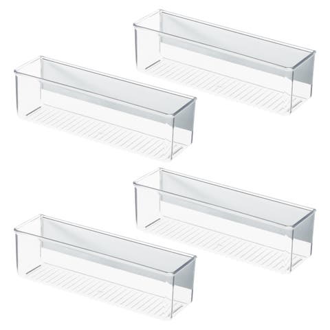 Magnetic Organizer Bins for Laundry Room  - Set of 4 - Clear