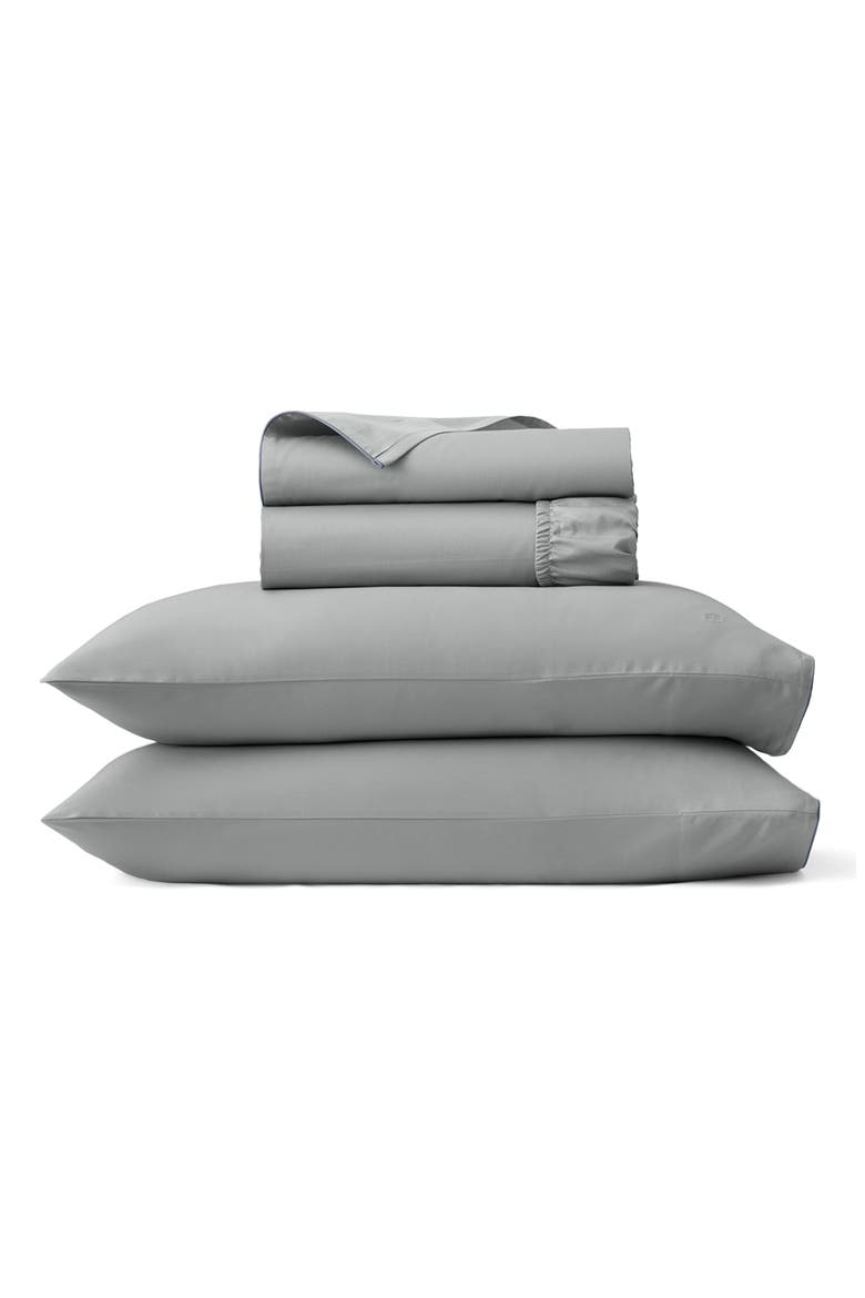 Signature Piped Edge Sheet Set, Main, color, SHORE/ BLUESTONE