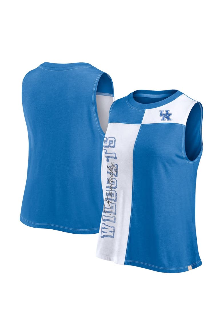 Women's Fanatics Royal/White Kentucky Wildcats Colorblock High Neck Tank Top, Main, color, Royal
