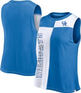FANATICS Women's Fanatics Royal/White Kentucky Wildcats Colorblock High Neck Tank Top