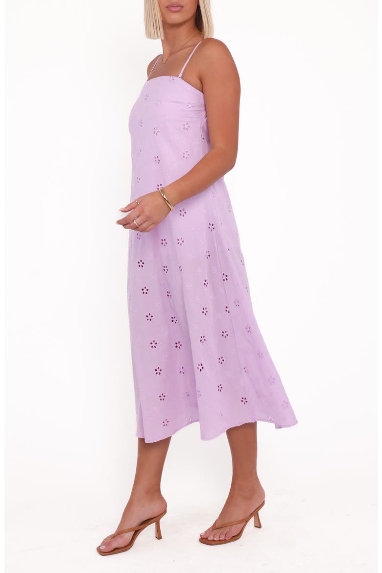 Narcissa Eyelet Sleeveless Midi Dress, Alternate, color, LILAC