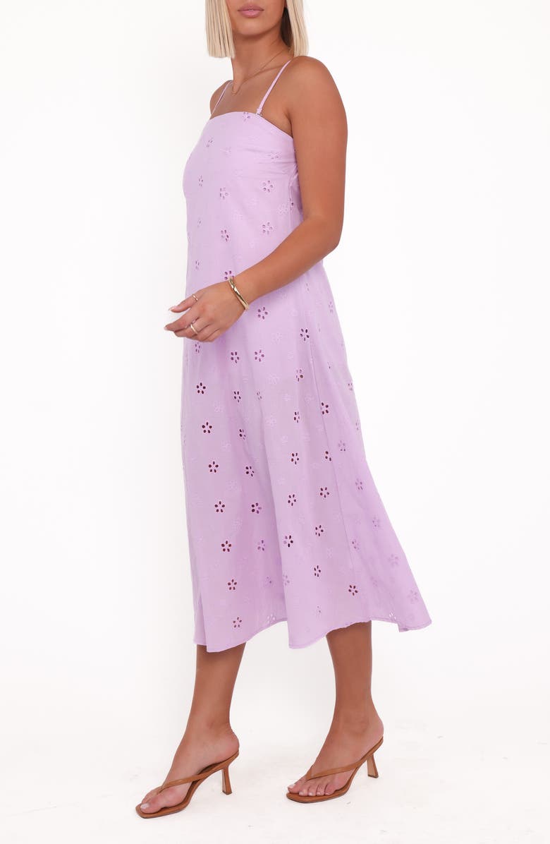 Petal & Pup Narcissa Eyelet Sleeveless Midi Dress, Alternate, color, Lilac