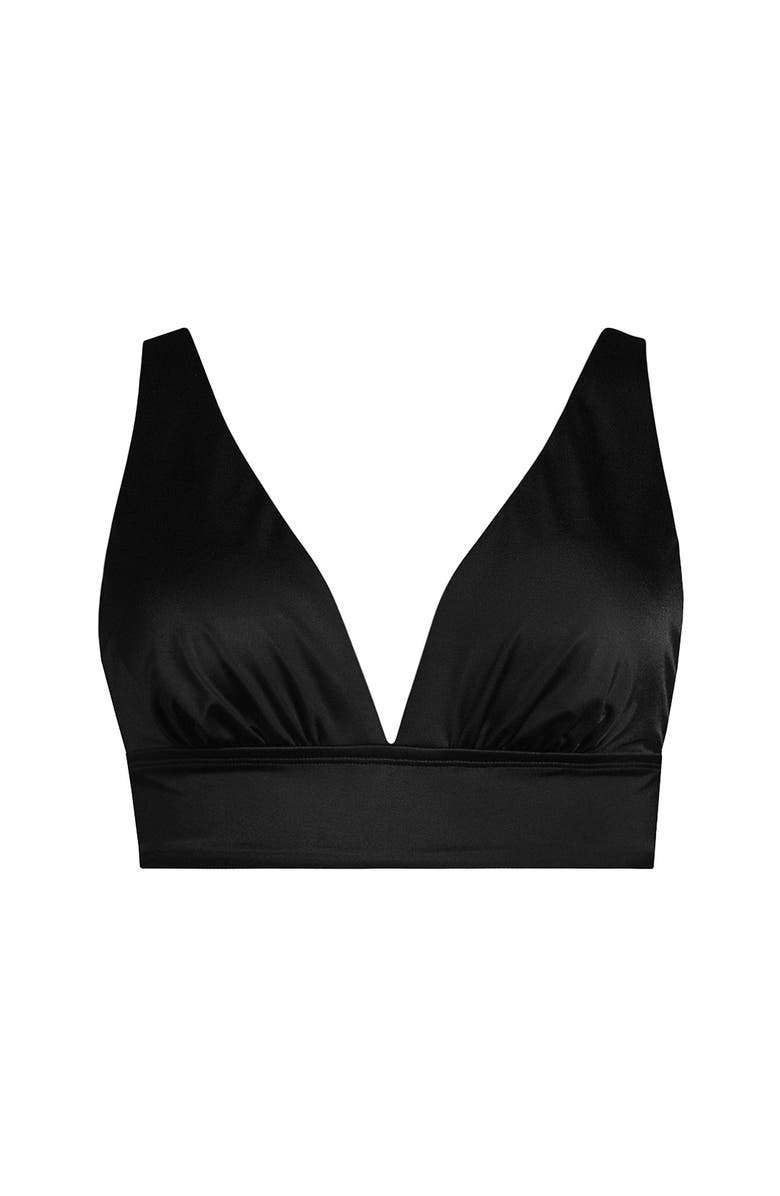 Lands' End Plunge Bikini Top, Alternate, color, Black