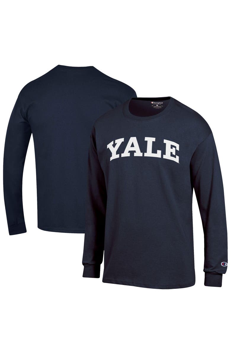 Champion Men's Champion  Navy Yale Bulldogs Basic Arch Long Sleeve T-Shirt, Alternate, color, 