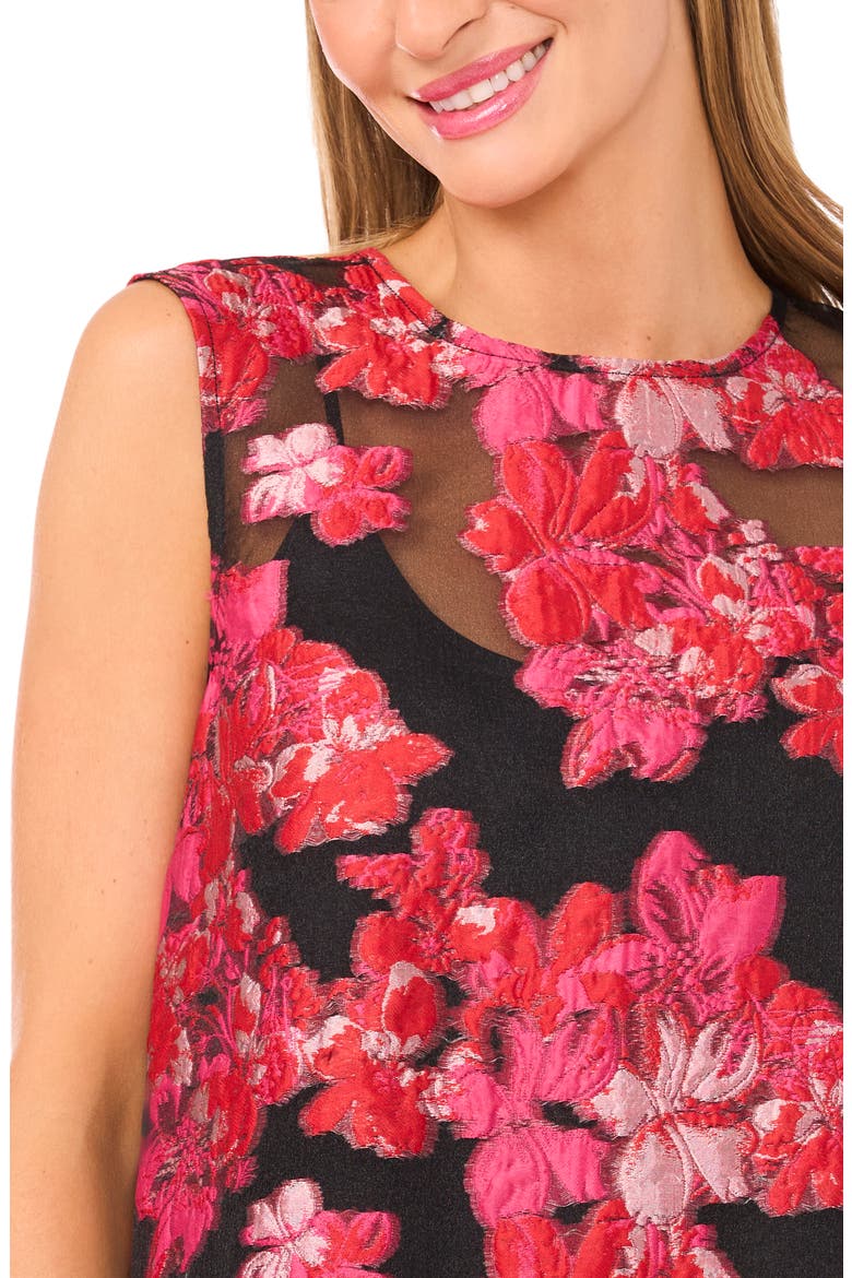 Chloe Floral Brocade Minidress, Alternate, color, LEGACY PINK