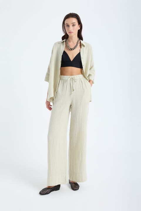 Ciel 100% Linen Wide-Leg Pants