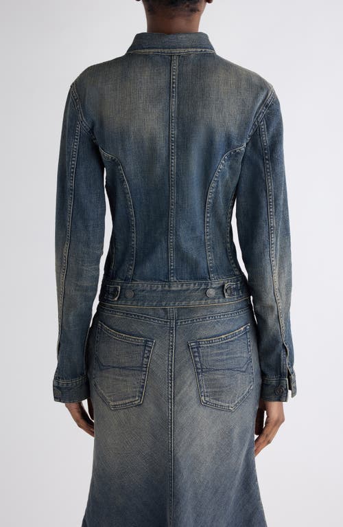 Balenciaga Corset Denim Jacket In Blue