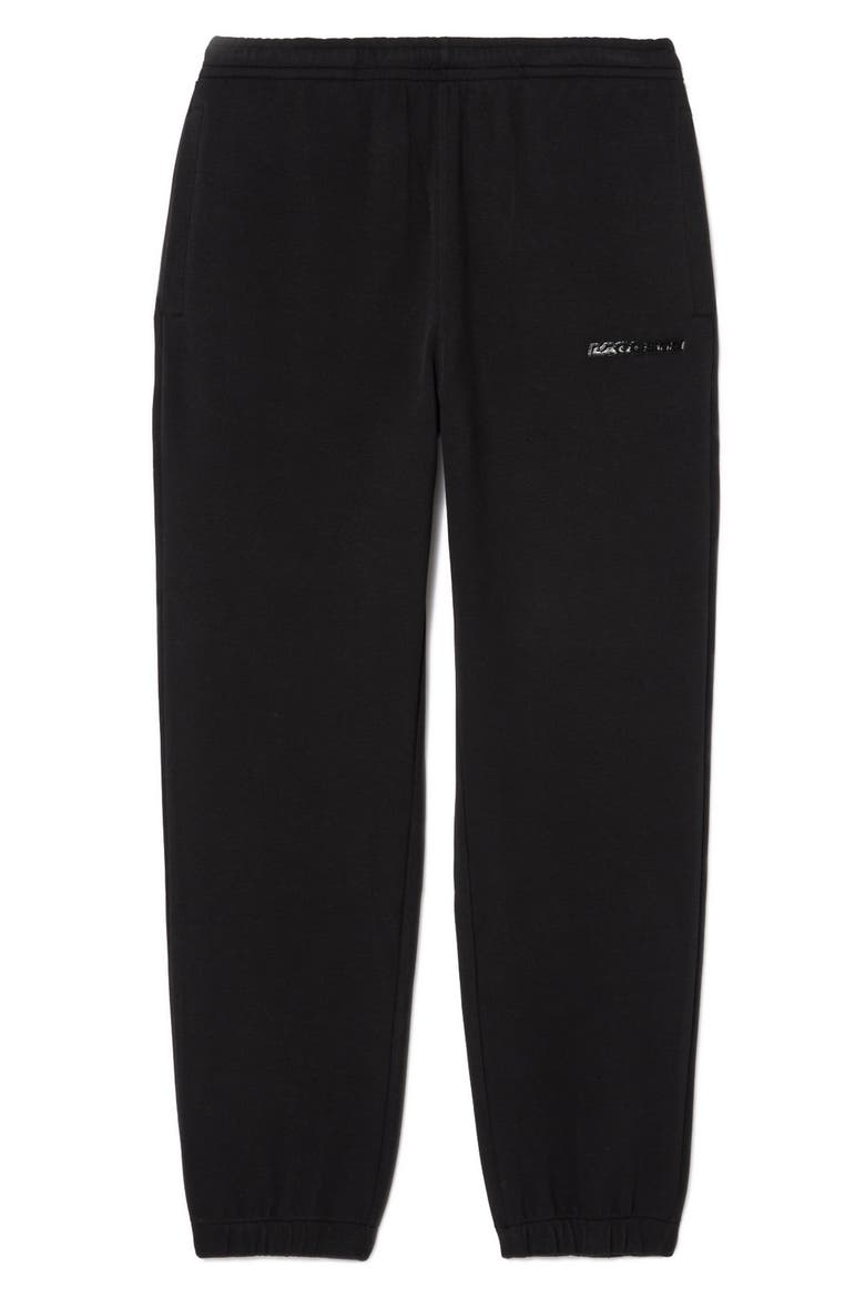 Double Face Organic Cotton Blend Piqué Sweatpants, Alternate, color, BLACK