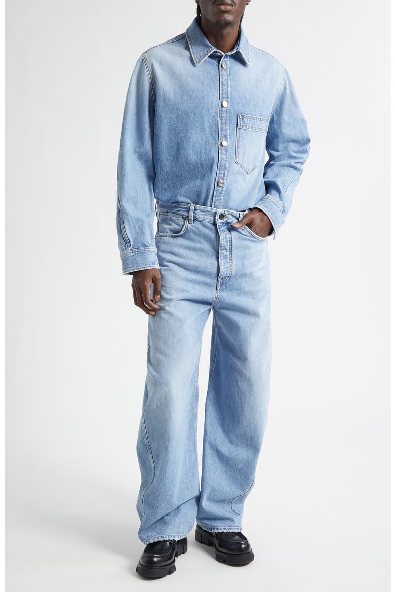 Denim Overshirt, Alternate, color, LIGHT BLUE